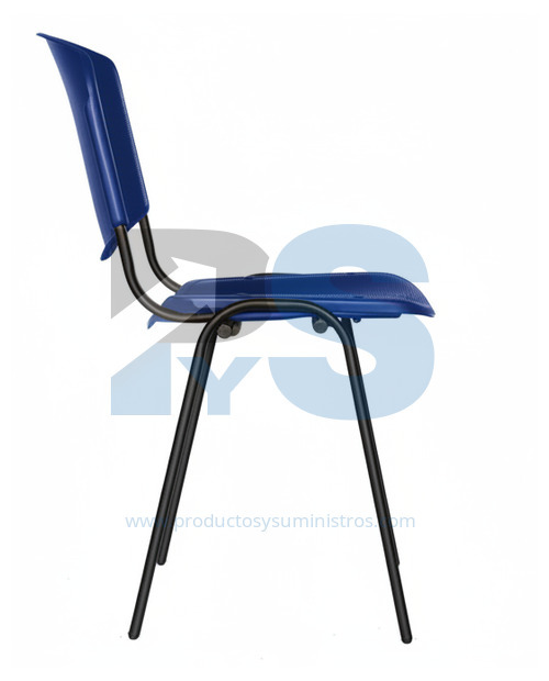 Silla AZUL Novaiso en Polipropileno Patas Metalicas ENSAMBLADA