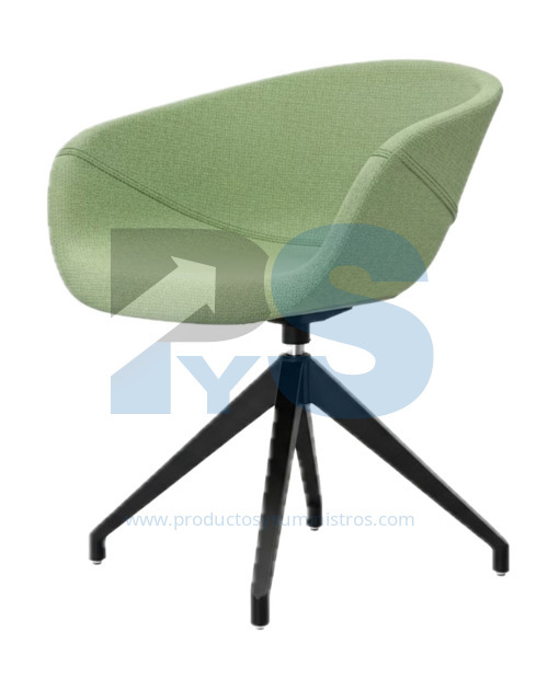 Silla Mara Poltrona Base Kore Negro Tapizado 1