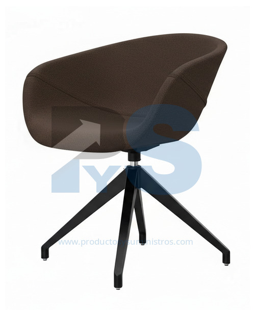 Silla Mara Poltrona Base Kore Negro Tapizado 1