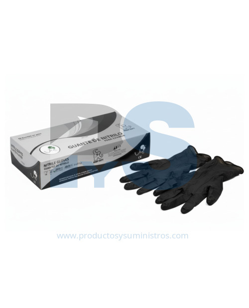 Guante Nitrilo NEGRO x 100 Uds Talla L