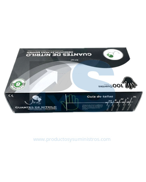 Guante Nitrilo Calibre 8 Negro x 100 Unidades