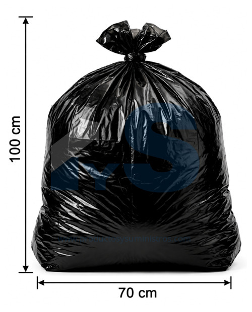 Bolsa de Basura Negra Industrial 70x100 Calibre 3 x 6 Uds