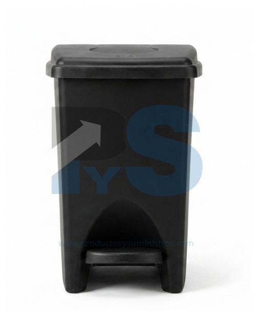 Papelera Material Recuperado Pedal Negra Estra 10 L