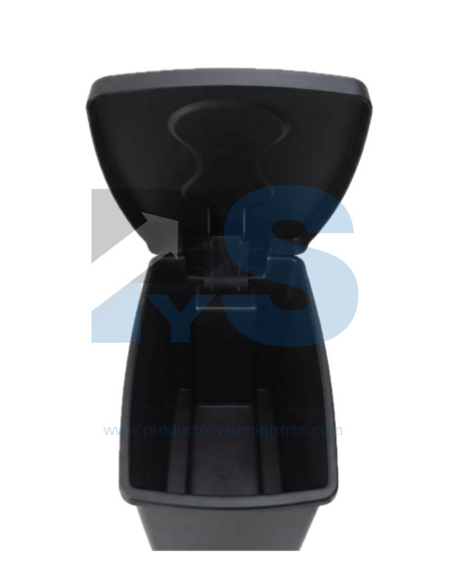 Papelera Pedal Material Recuperado Negra 10 L Estra 4-1048893