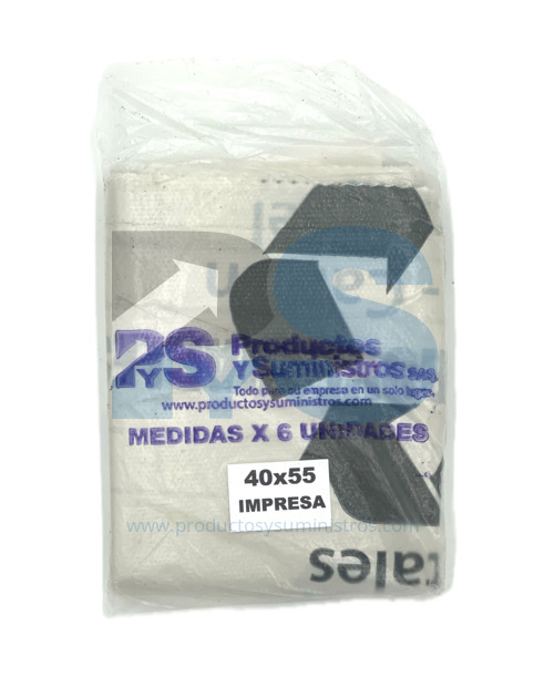 Bolsa de Basura Blanca Impresa 40x55 x 6 Uds