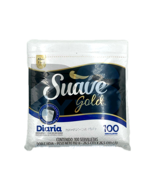 Servilleta Suave Gold 26.5cm x 26.5cm x 100 Uds