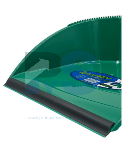 Recogedor Plastico con Banda Verde SIN MANGO