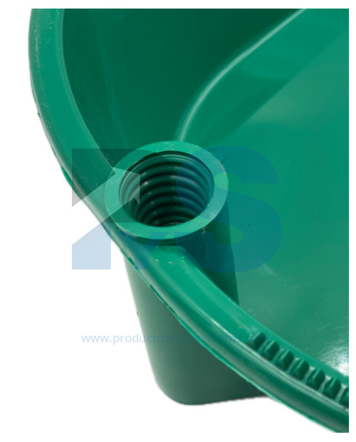 Recogedor Plastico con Banda Verde SIN MANGO