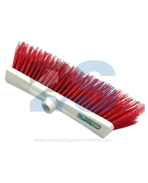 Escoba Italiana Roja Cerda Dura SIN MANGO