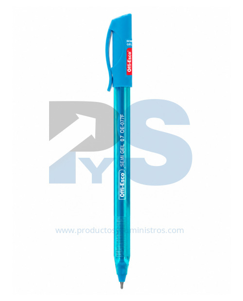 Esfero Semi Gel Azul Turquesa Offi-Esco OE-077F