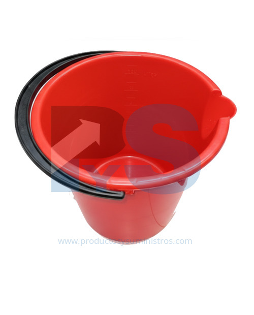 Balde 12 Litros Aforado Rojo