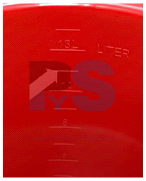 Balde 13 Litros Aforado Rojo