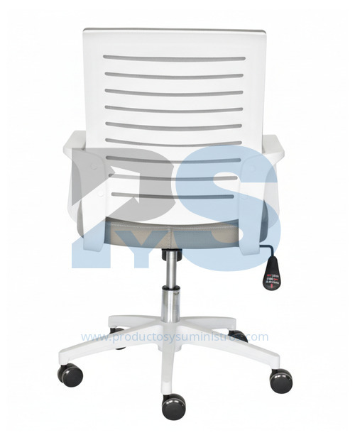 Silla Ejecutiva Onix Gris Marco Blanco Araña Blanca Nylon ENSAMBLADA