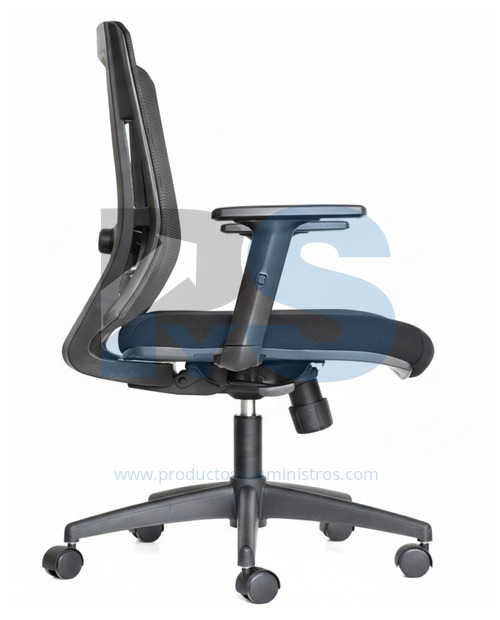 Silla Delphi 2 NEGRA Sin Cabecero con Mecanismo Syncro 4 Bloques + Brazos Regulables + Base de Nylon SIN ENSAMBLAJE