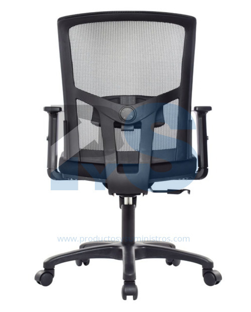 Silla Delphi 2 NEGRA Sin Cabecero con Mecanismo Syncro 4 Bloques + Brazos Regulables + Base de Nylon Ensamblada
