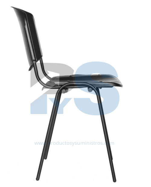 Silla Negra Novaiso en Polipropileno Patas Metalicas ENSAMBLADA