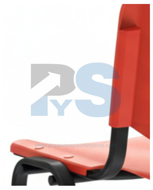 Silla ROJA Prisma Espaldar y Asiento Polipropileno Estructura con Pintura Electrostática Negra ENSAMBLADA