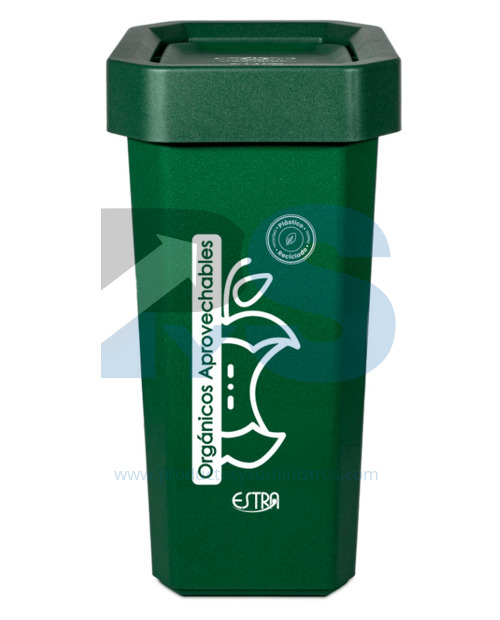 Papelera Material Recuperado Vaiven Verde Estra 53 LI
