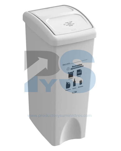 Papelera Material Recuperado Vaiven Blanca Estra 53 L