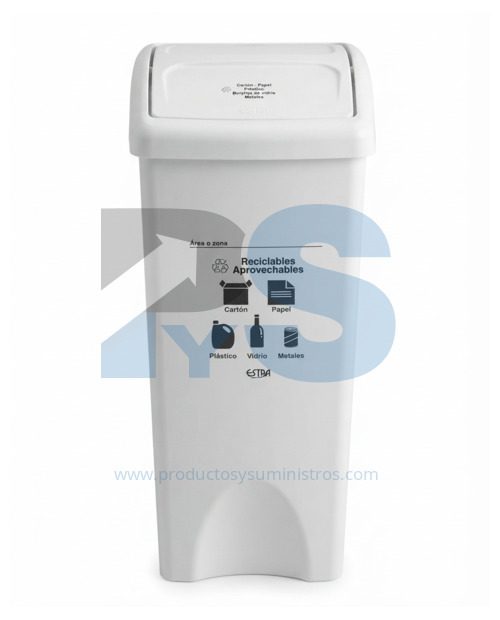 Papelera Material Recuperado Vaiven Blanca Estra 53 L