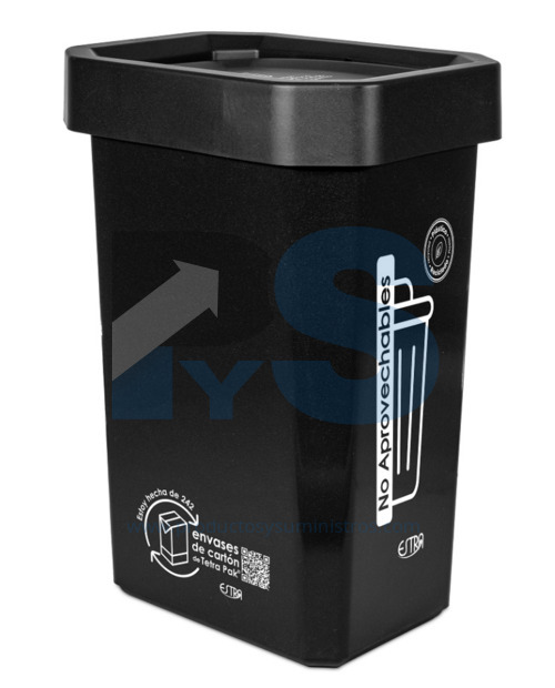 Papelera Material Recuperado Vaiven Negra Estra 53 L