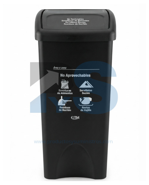 Papelera Material Recuperado Vaiven Negra Estra 53 L