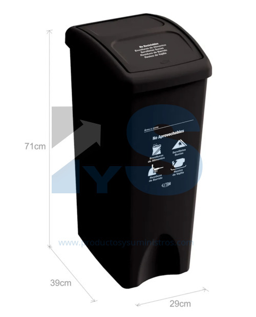 Papelera Material Recuperado Vaiven Negra Estra 53 L