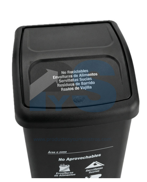 Papelera Material Recuperado Vaiven Negra Estra 53 L