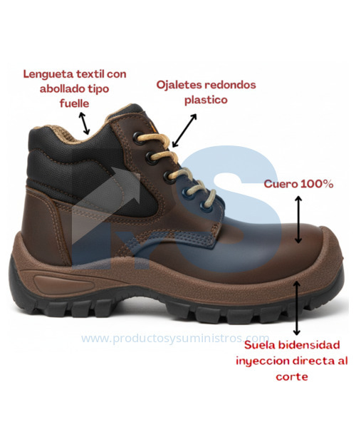 Bota de Seguridad Cafe Ref 720 Talla 42