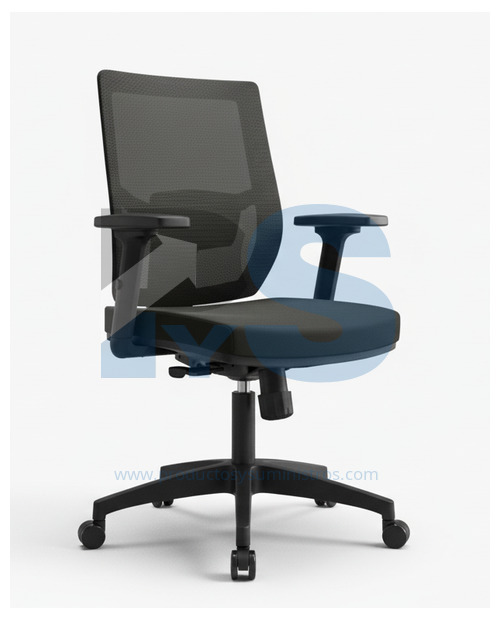 Silla Hawaii Sin Cabecero con Brazos Regulables en Altura y Base de Nylon Negra ENSAMBLADA