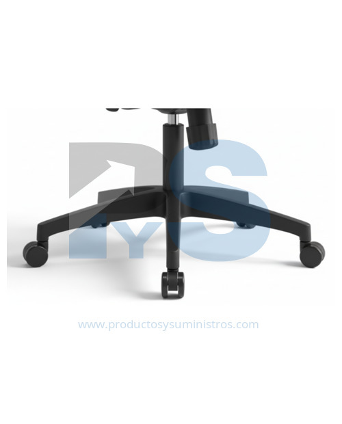 Silla Hawaii Sin Cabecero con Brazos Regulables en Altura y Base de Nylon Negra ENSAMBLADA