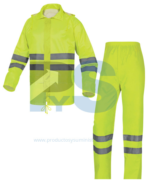 Conjunto de Lluvia Amarillo de Poliéster/PVC - Delta Plus EN400LVJAGT Talla L