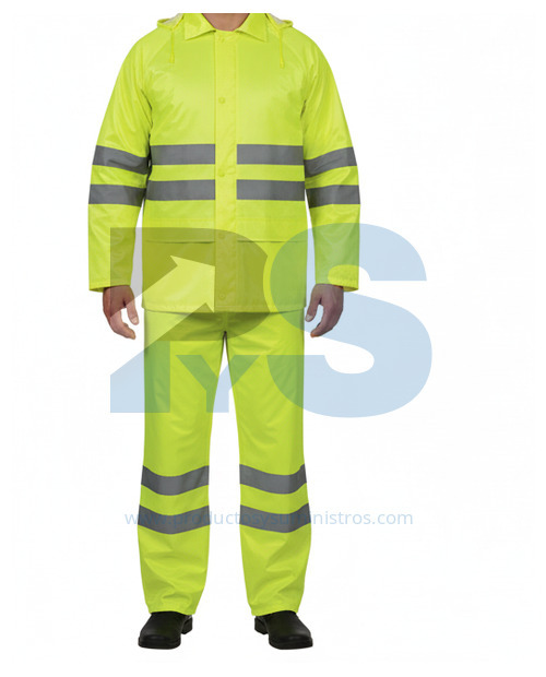 Conjunto de Lluvia Amarillo de Poliéster/PVC - Delta Plus EN400LVJAGT Talla L