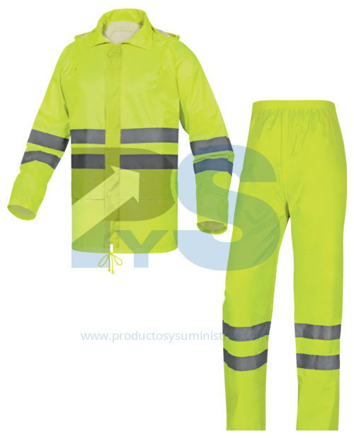 Conjunto de Lluvia Amarillo de Poliéster/PVC - Delta Plus EN400LVJAXG Talla XL