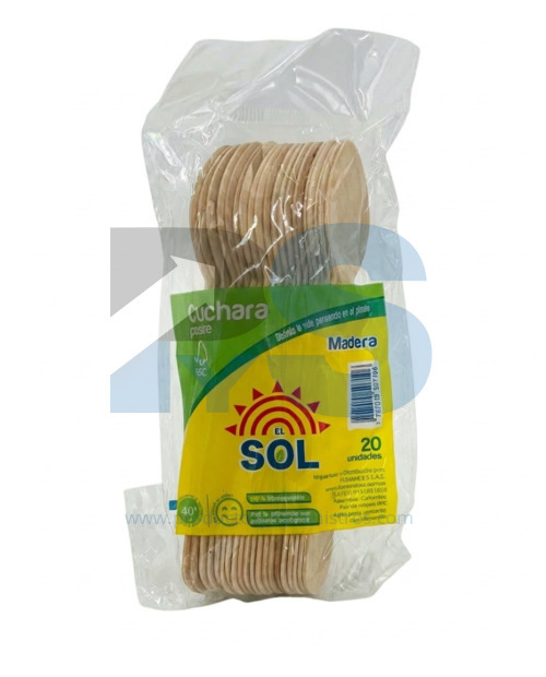 Cuchara en Madera 14 cm x 20 Uds