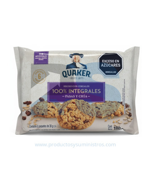 Galleta Quaker Pasas y Chía x 6 Paquetes