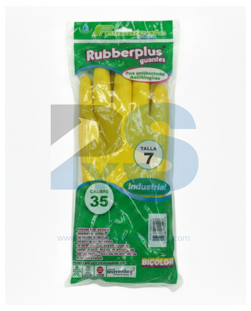 Guante Industrial Rubberplus Amarillo Calibre 35 Talla 7