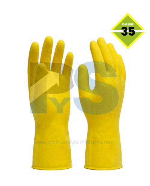 Guante Industrial Rubberplus Amarillo Calibre 35