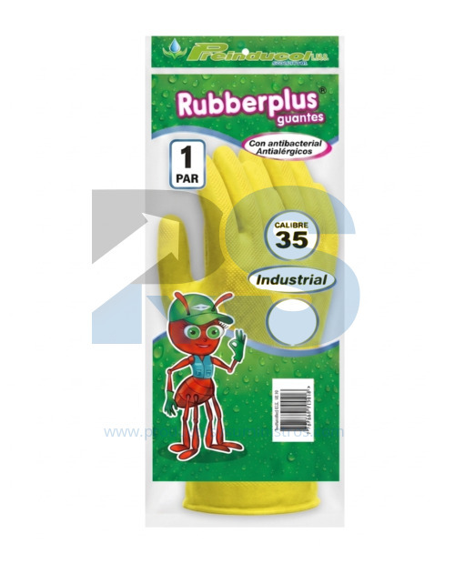 Guante Industrial Rubberplus Amarillo Calibre 35