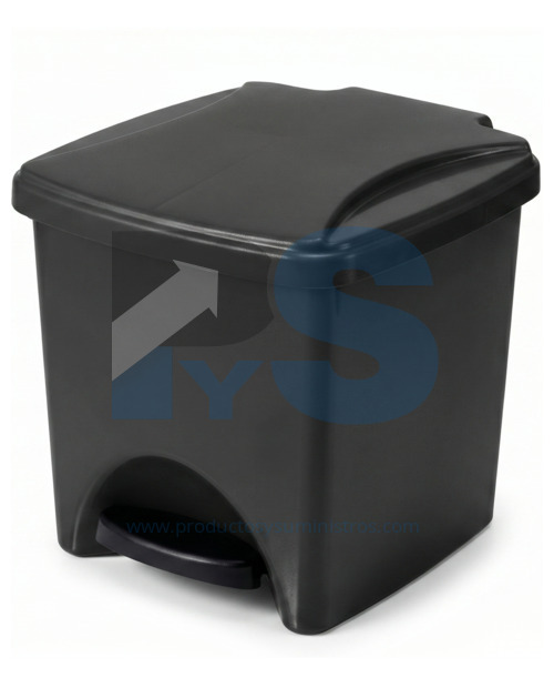 Papelera Pedal Material Recuperado NEGRA 20 Litros Estra