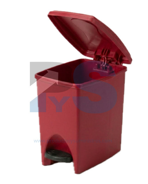 Papelera Pedal Material Recuperado Roja 10 L Estra