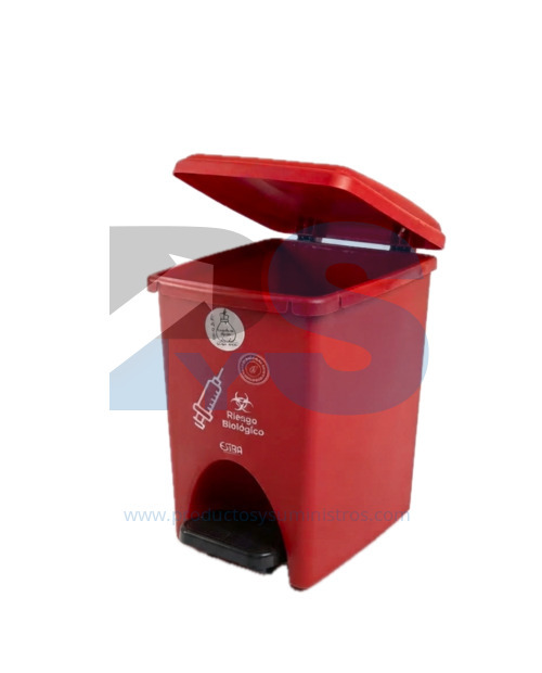 Papelera Pedal Material Recuperado Roja 10 L Estra 4-1050352