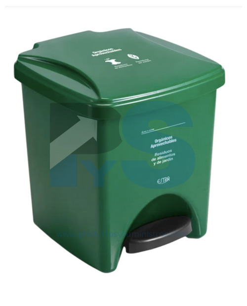Papelera Pedal Verde 20 L Estra