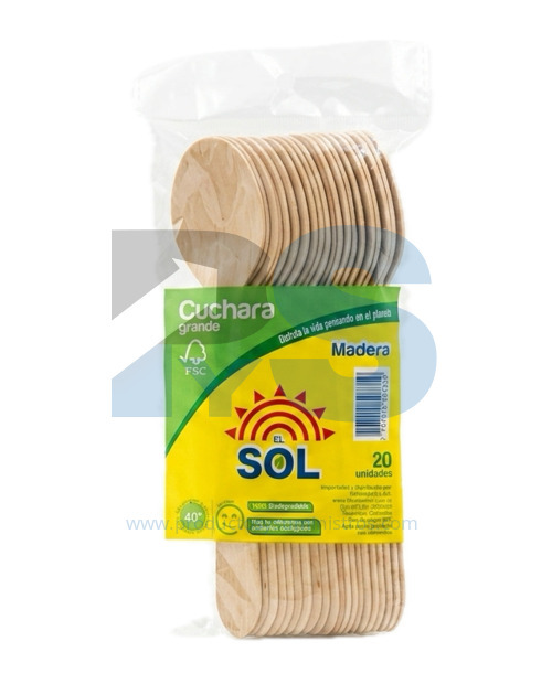 Cuchara en Madera 16 cm x 20 Uds