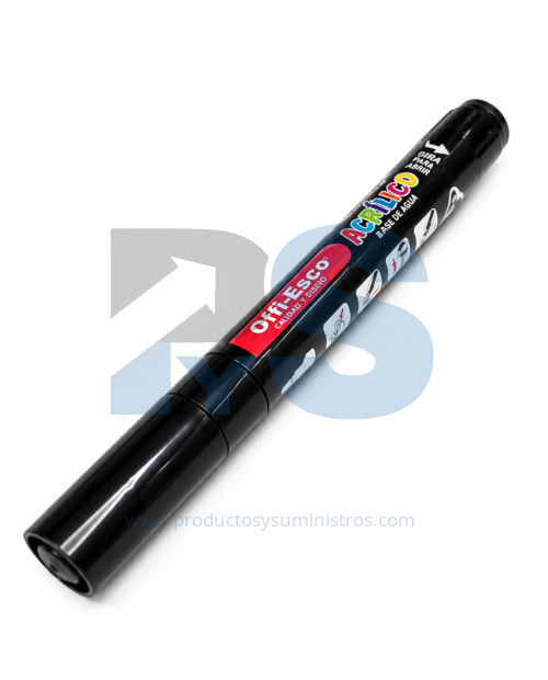 Marcador Acrílico Negro Punta Redonda 5 mm Offi-Esco OE-586 