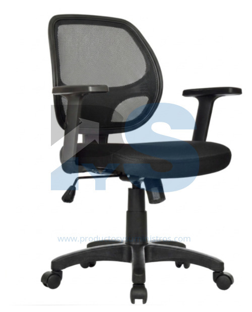 Silla Operativa Mali en Malla con Brazos Fijos Base Nylon