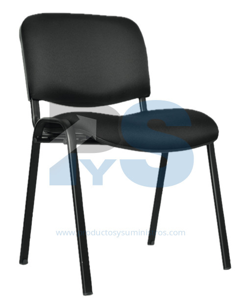 Silla Interlocutora Isósceles Tela Negra Estructura Negra