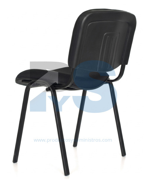 Silla Interlocutora Isósceles Tela Negra Estructura Negra