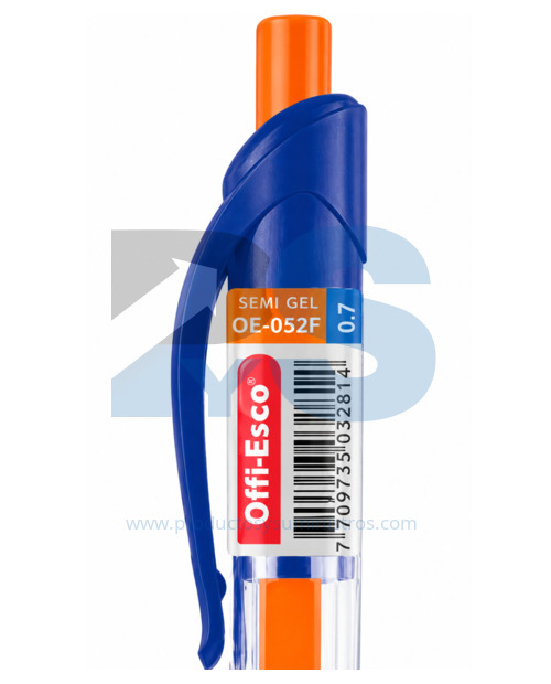 Esfero Semi Gel Retráctil Azul Offi-Esco OE-052F x 12 Unidades