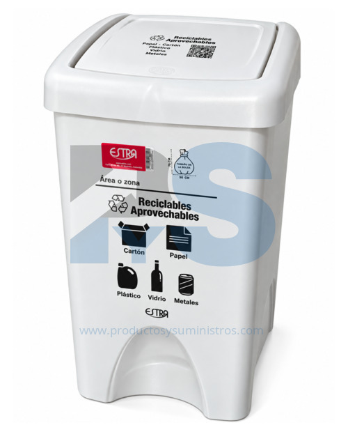 Papelera Vaivén Original Blanca 35 L Estra 4-1042514